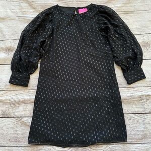 NWOT Lilly Pulitzer Black Sheath Dress with Silver Shimmer Dots Ladies Sz 00